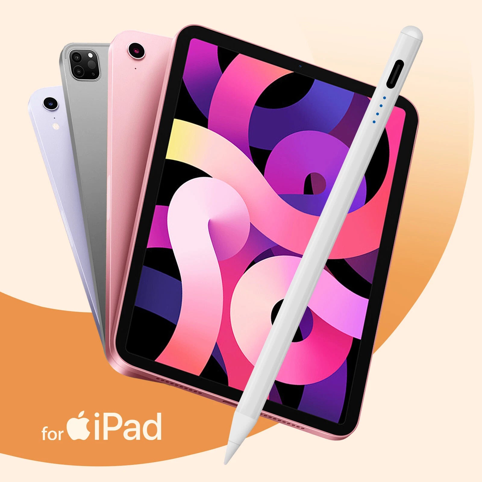 قلم مغناطيسي من Adonit لجهاز iPad بتقنية Palm Reject 10H Autonomy، باللون الأبيض
