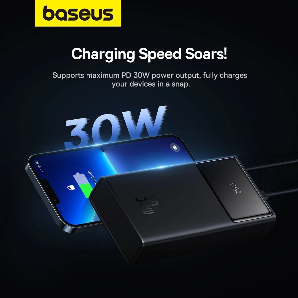 View original listing Baseus Star Lord 10K mAh 30W Powerbank with Digital Display Black