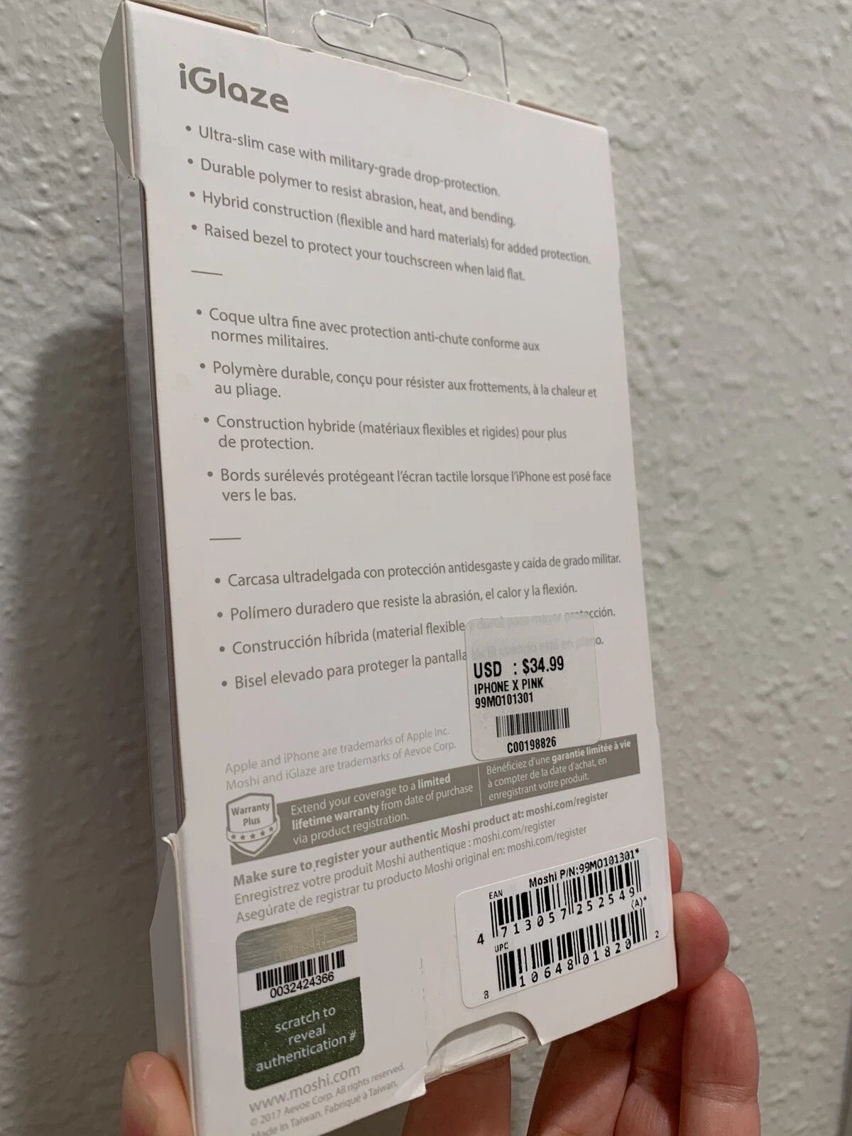 Moshi iGlaze Pink Slim Fit Drop Protection Case Pink