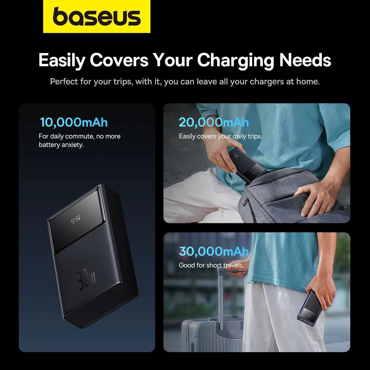 View original listing Baseus Star Lord 10K mAh 30W Powerbank with Digital Display Black