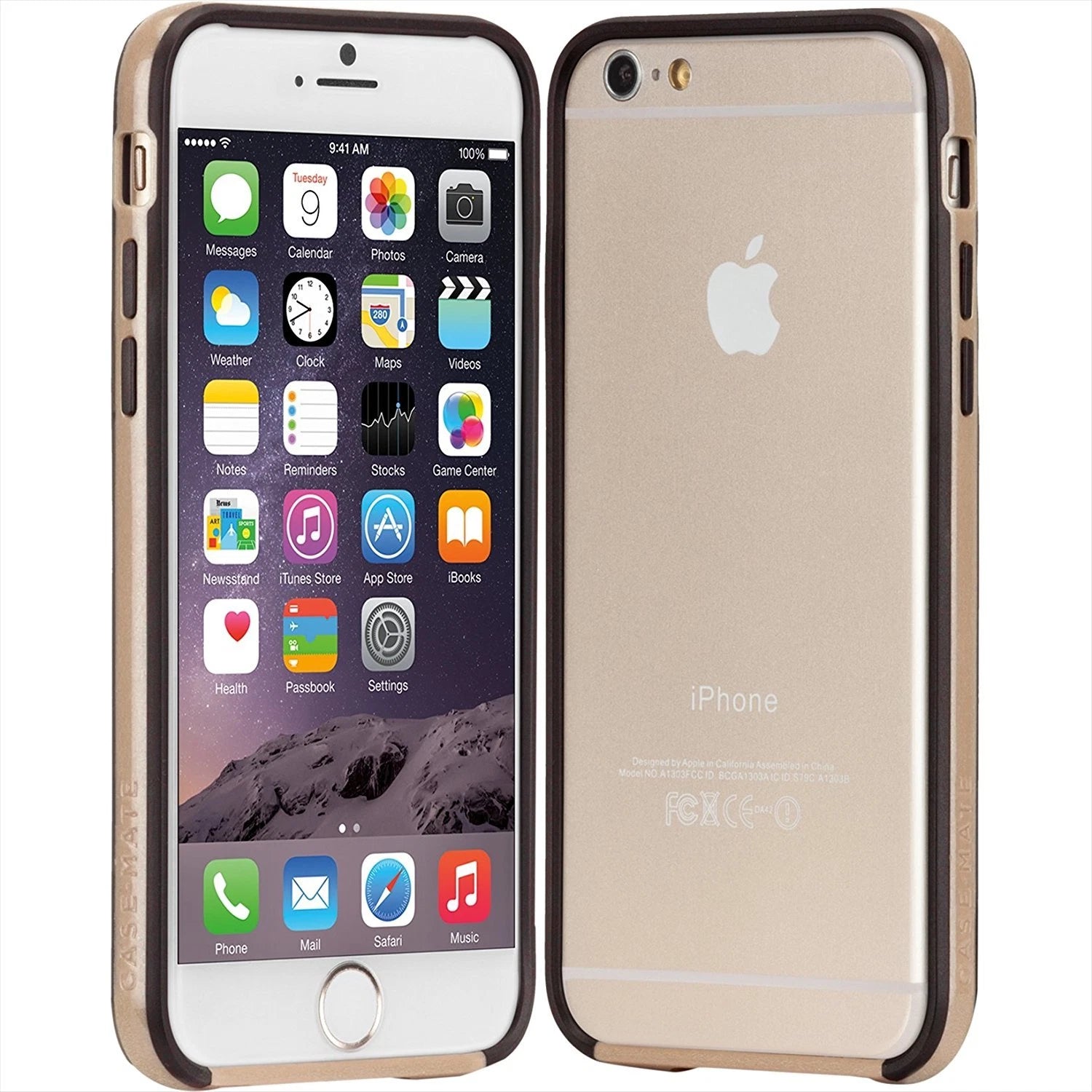 جراب Case-mate Tough Frame BUMPER لهاتف Apple iPhone 6 6S - أسود شامبانيا 