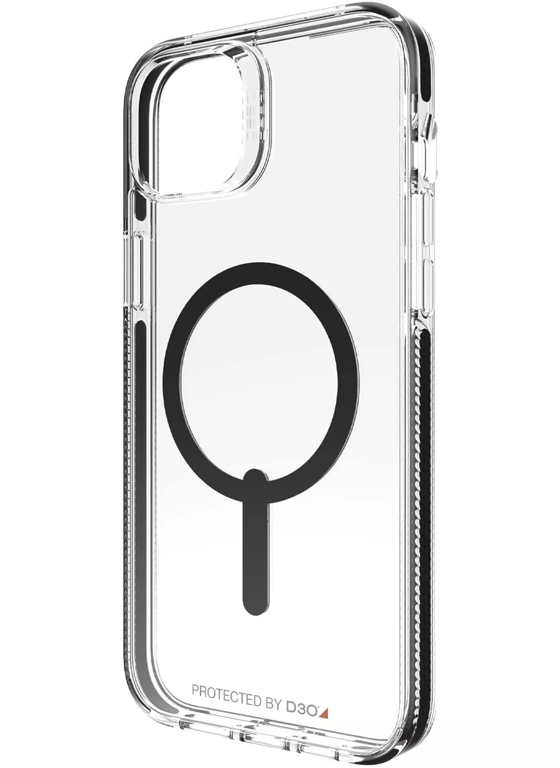 غطاء حماية Gear4 Santa Cruz Snap مصمم لهاتف iPhone 14 PLUS متوافق مع MagSafe مع حماية D3O من الصدمات حتى 13 قدمًا / 4 أمتار - أسود