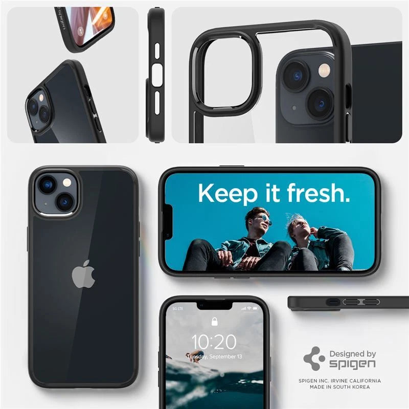 جراب Spigen SGP Crystal Hybrid لهاتف Apple iPhone 14 6.1 - أسود شفاف