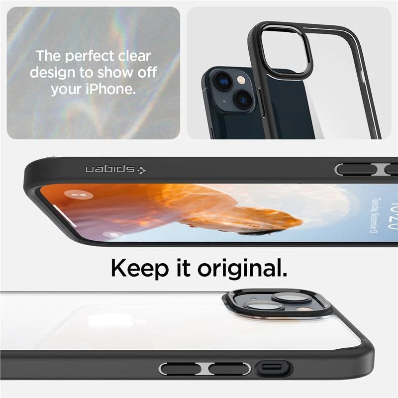 جراب Spigen SGP Crystal Hybrid لهاتف Apple iPhone 14 6.1 - أسود شفاف