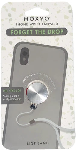 Silver Black Zigi Band Universal Cell Phone Lanyard Wrist Strap