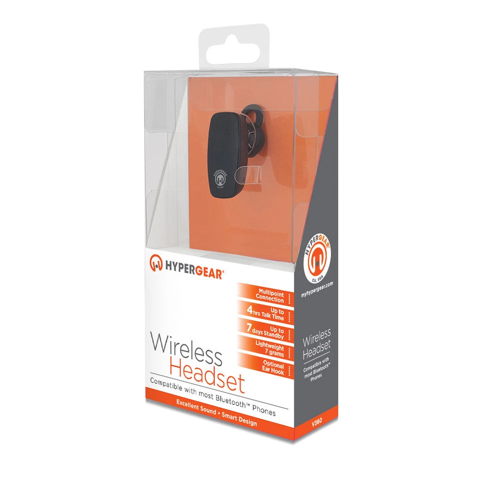 سماعة رأس لاسلكية HyperGear V360 - أسود