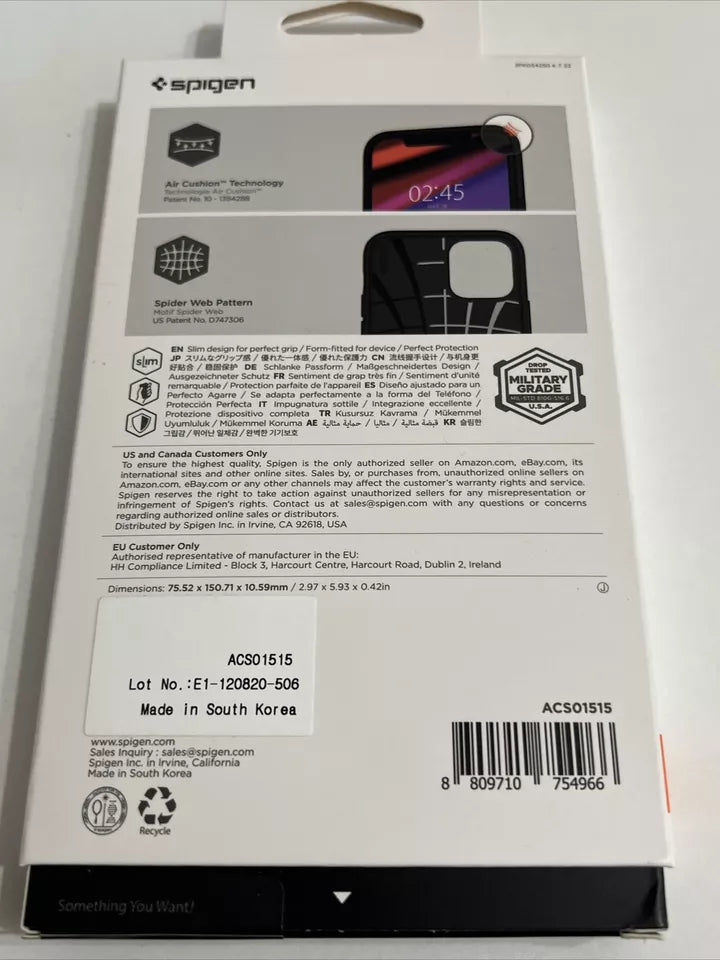 جراب Spigen Core Armor المصمم لهاتف iPhone 12/12 Pro - أسود غير لامع