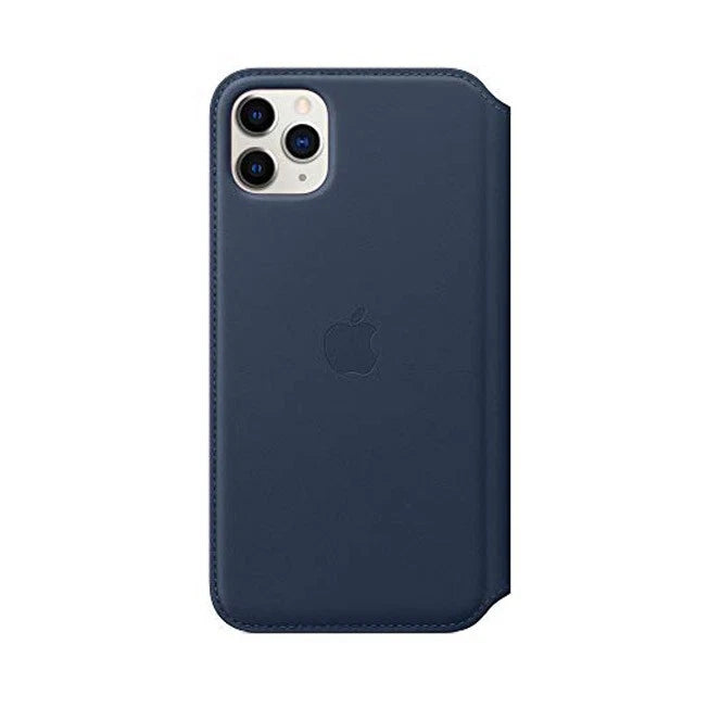 حافظة Apple Leather Folio (لجهاز iPhone 11 Pro Max) - أزرق بحري عميق 