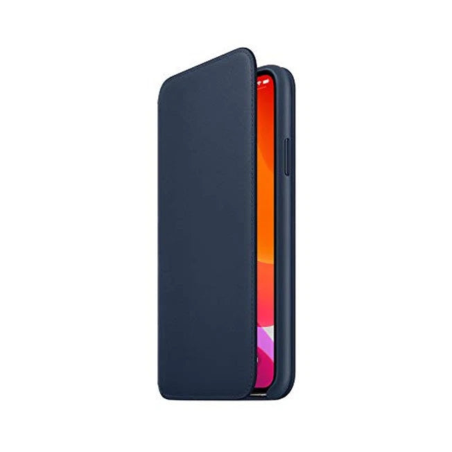 حافظة Apple Leather Folio (لجهاز iPhone 11 Pro Max) - أزرق بحري عميق 
