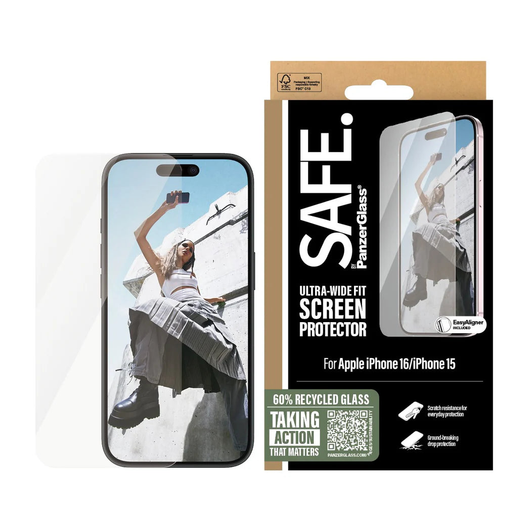PanzerGlass Apple iPhone 16 / iPhone 15 Screen Protector Clear
