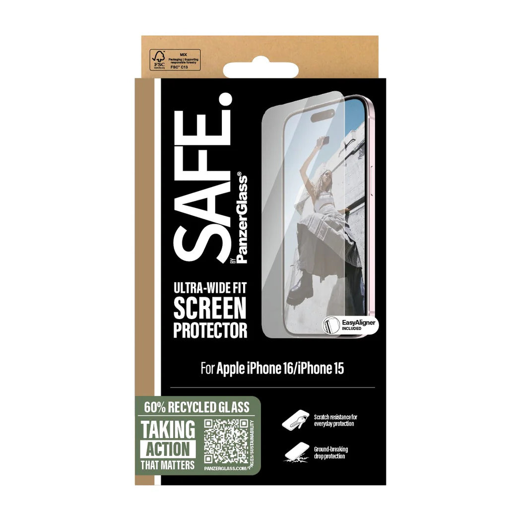 PanzerGlass Apple iPhone 16 / iPhone 15 Screen Protector Clear