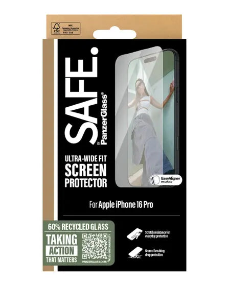 واقي شاشة بانزر جلاس الآمن لجهاز آيفون 16 برو