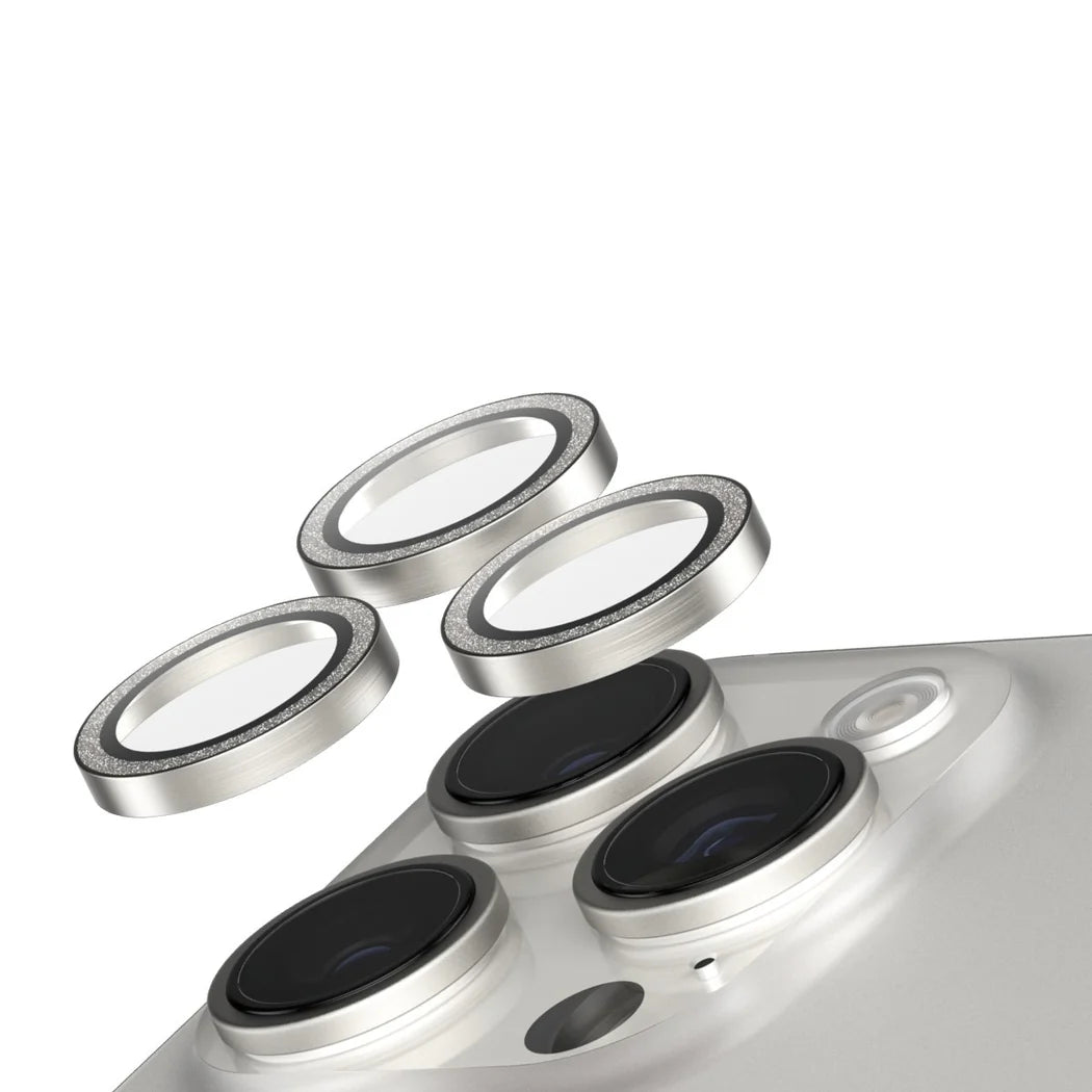 PanzerGlass SAFE by PG EyeCare Glitter Silver Camera Lens Protector – iPhone 16 Pro / 16 Pro Max