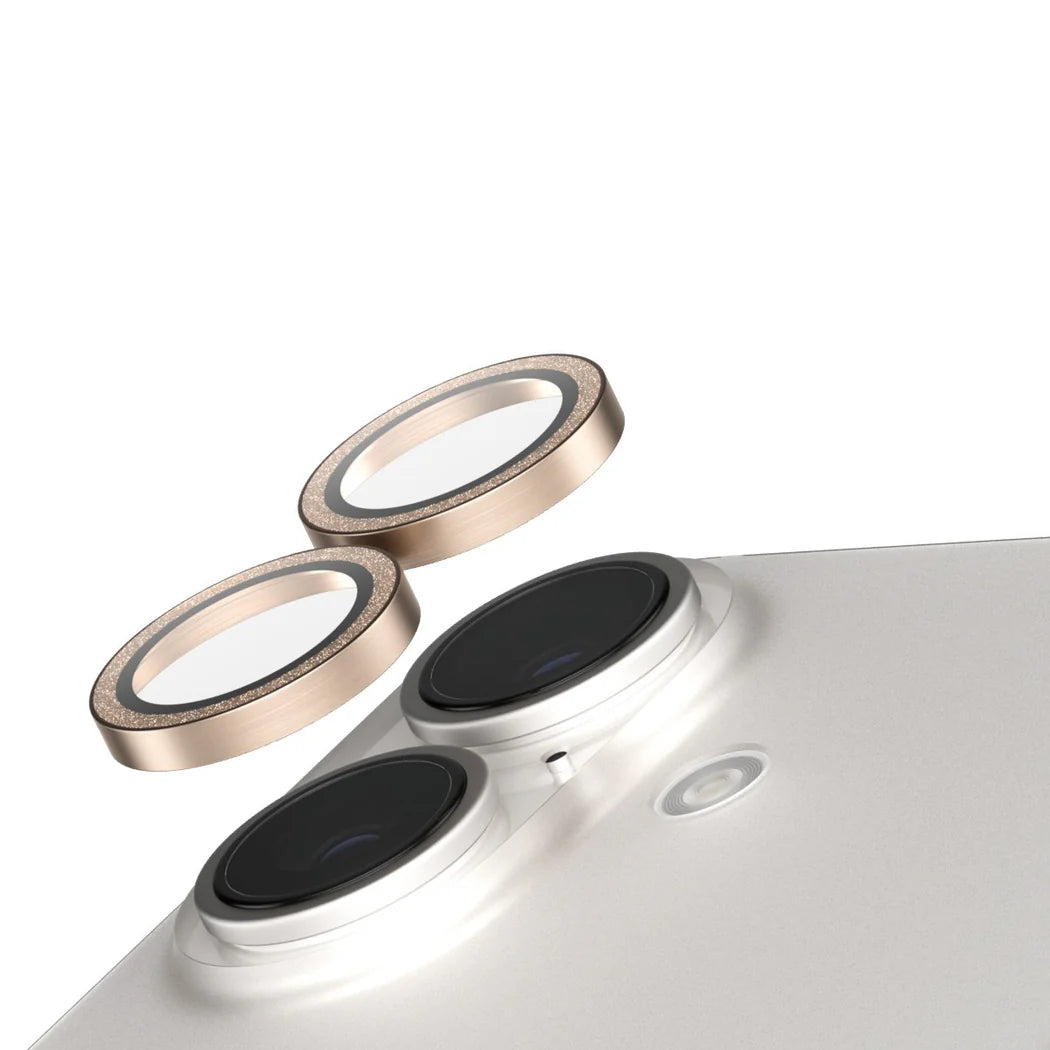 PanzerGlass SAFE by PG EyeCare Glitter Gold Camera Lens Protector – iPhone 16 / iPhone 16 Plus
