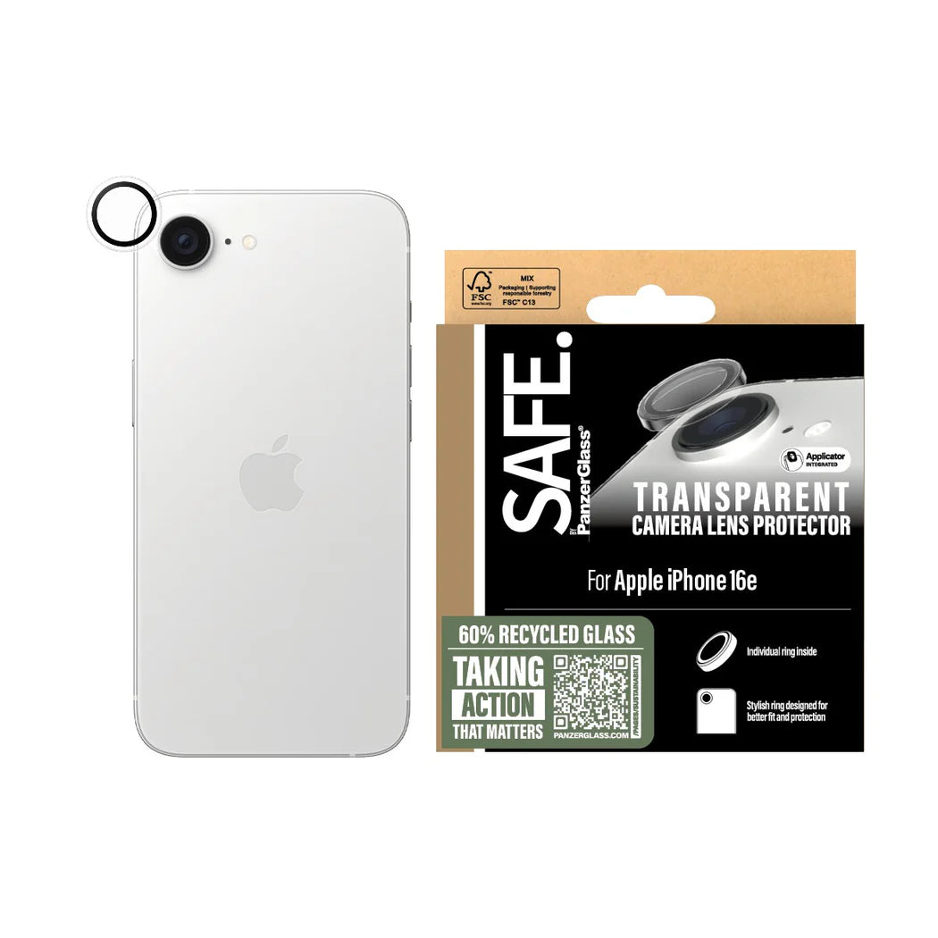 SAFE. by PanzerGlass® Camera Lens Protector Transparent for iPhone 16e