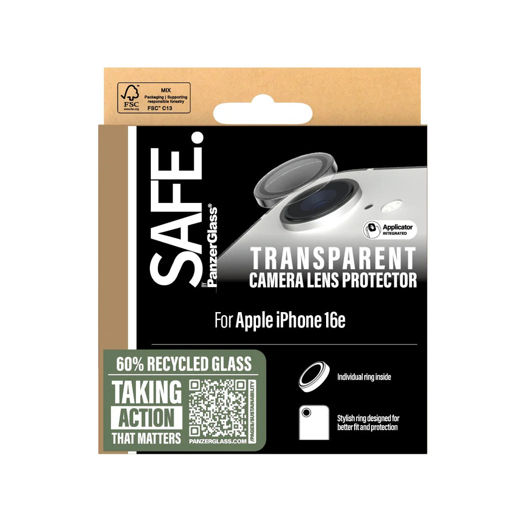SAFE. by PanzerGlass® Camera Lens Protector Transparent for iPhone 16e