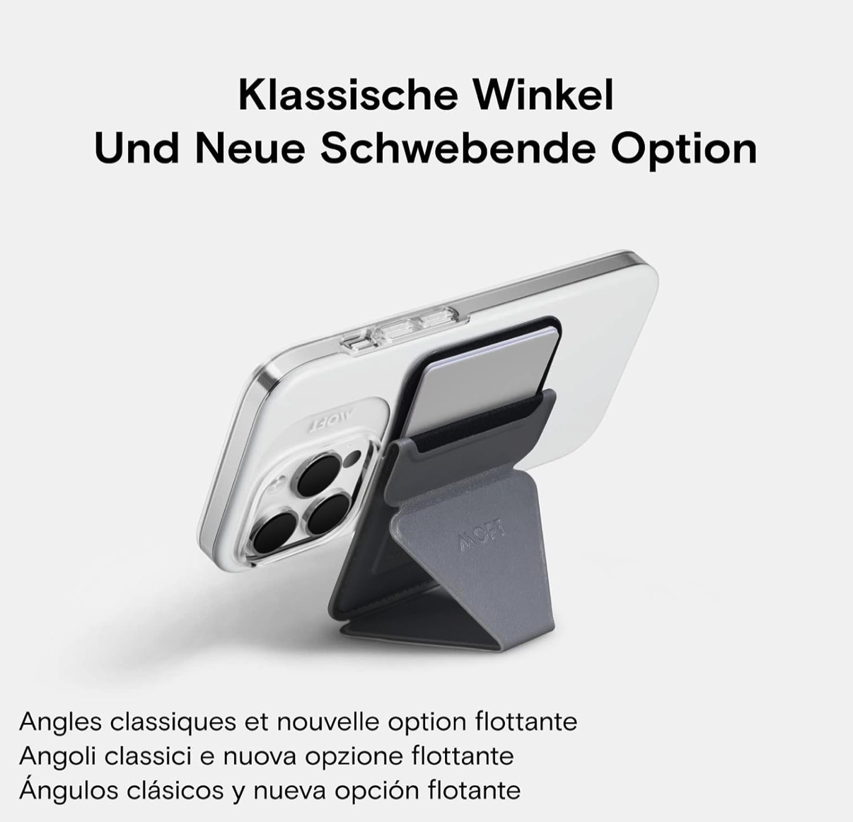 حامل هاتف ومحفظة موفت سناب أون باللون الرمادي الداكن