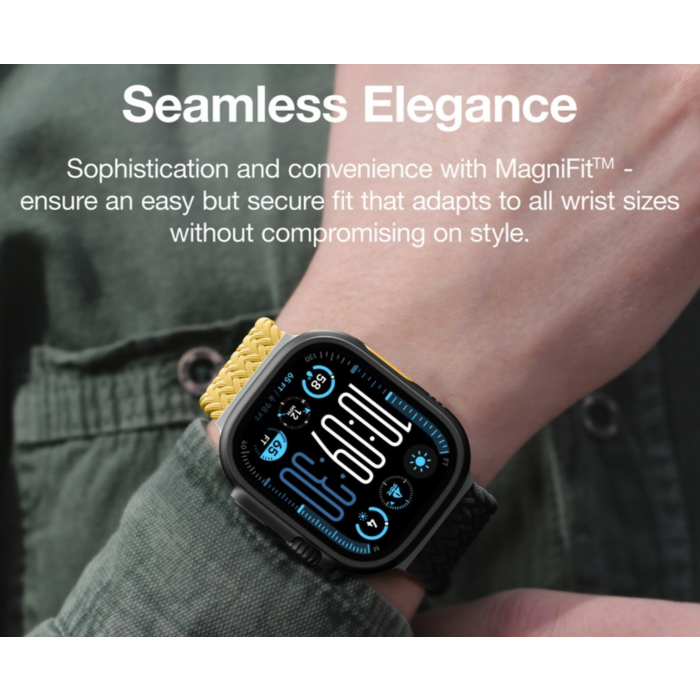 سوار ساعة AMAZINGTHING BLEND لساعة Apple Watch باللونين الأسود والأصفر