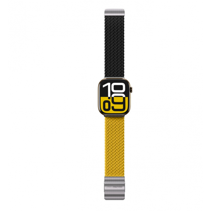 سوار ساعة AMAZINGTHING BLEND لساعة Apple Watch باللونين الأسود والأصفر