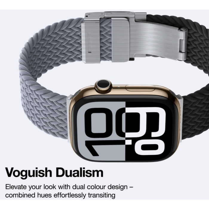سوار ساعة AMAZINGTHING BLEND لساعة Apple Watch باللونين الأسود والرمادي