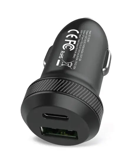 Smartix iConnect 27W Car Charger - 45W Total Output 18 QC and 27 PD for Macbook