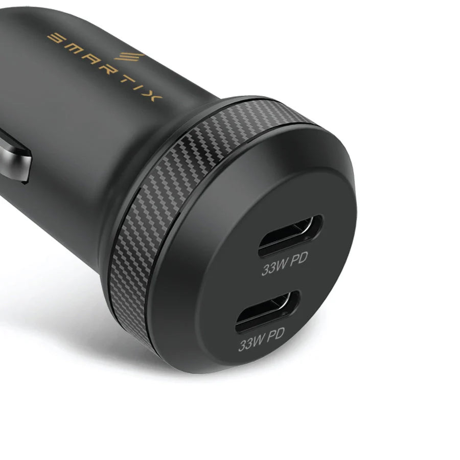Smartix Premium 66W Fast Car Charger, Black