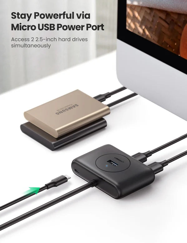 موزع بيانات يوجرين 4 في 1 بمنفذ USB 3.0 بطول 1 متر
