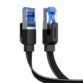 كابل إنترنت UGREEN Cat 8 مسطح عالي السرعة 40 جيجابت في الثانية 2000 ميجاهرتز، سلك شبكة مضفر محمي، كابلات شبكة محلية داخلية 3 متر، أسود