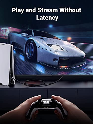 كابل إنترنت UGREEN Cat 8 مسطح عالي السرعة 40 جيجابت في الثانية 2000 ميجاهرتز، سلك شبكة مضفر محمي، كابلات شبكة محلية داخلية 3 متر، أسود