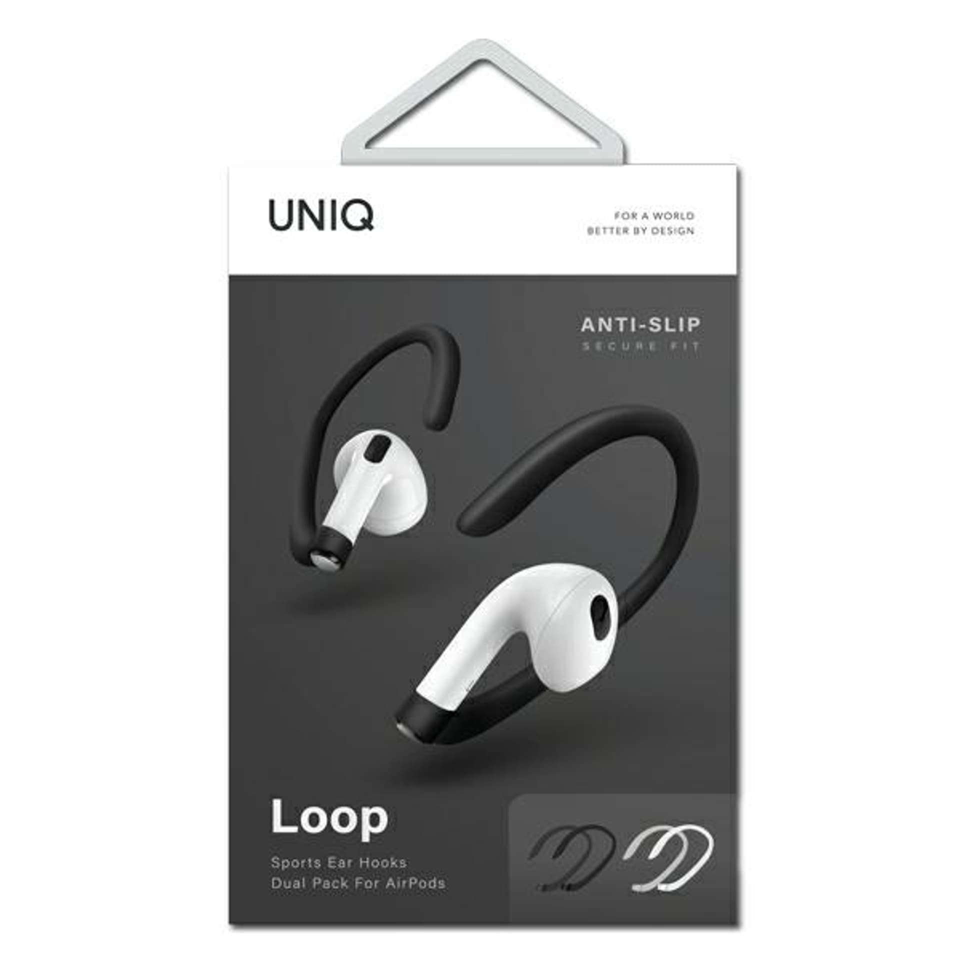 UNIQ Loop Sports Ear Hooks AirPods white-black/white-black dual pack