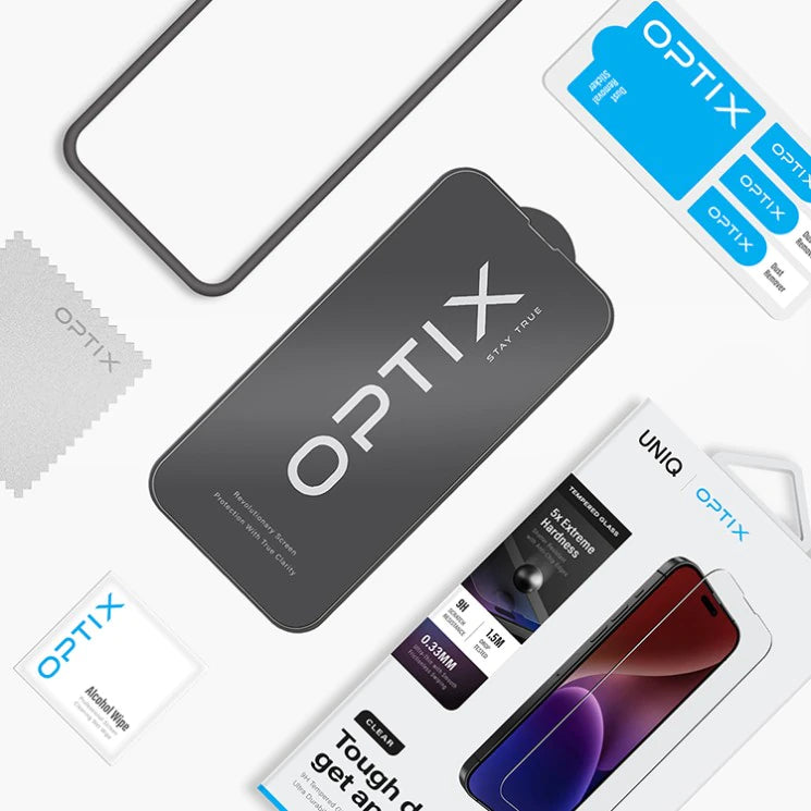 واقي شاشة زجاجي شفاف من Optix Clear لهاتف iPhone 15 Pro 6.7 (Max)