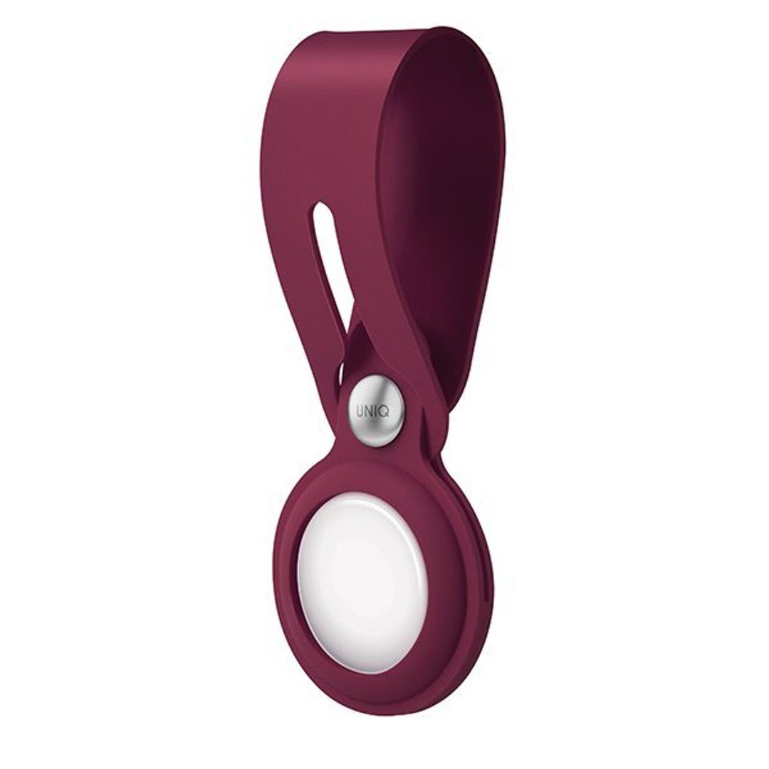 Uniq Vencer Apple AirTag Tracker Protective Silicone Loop Case/Cover Maroon