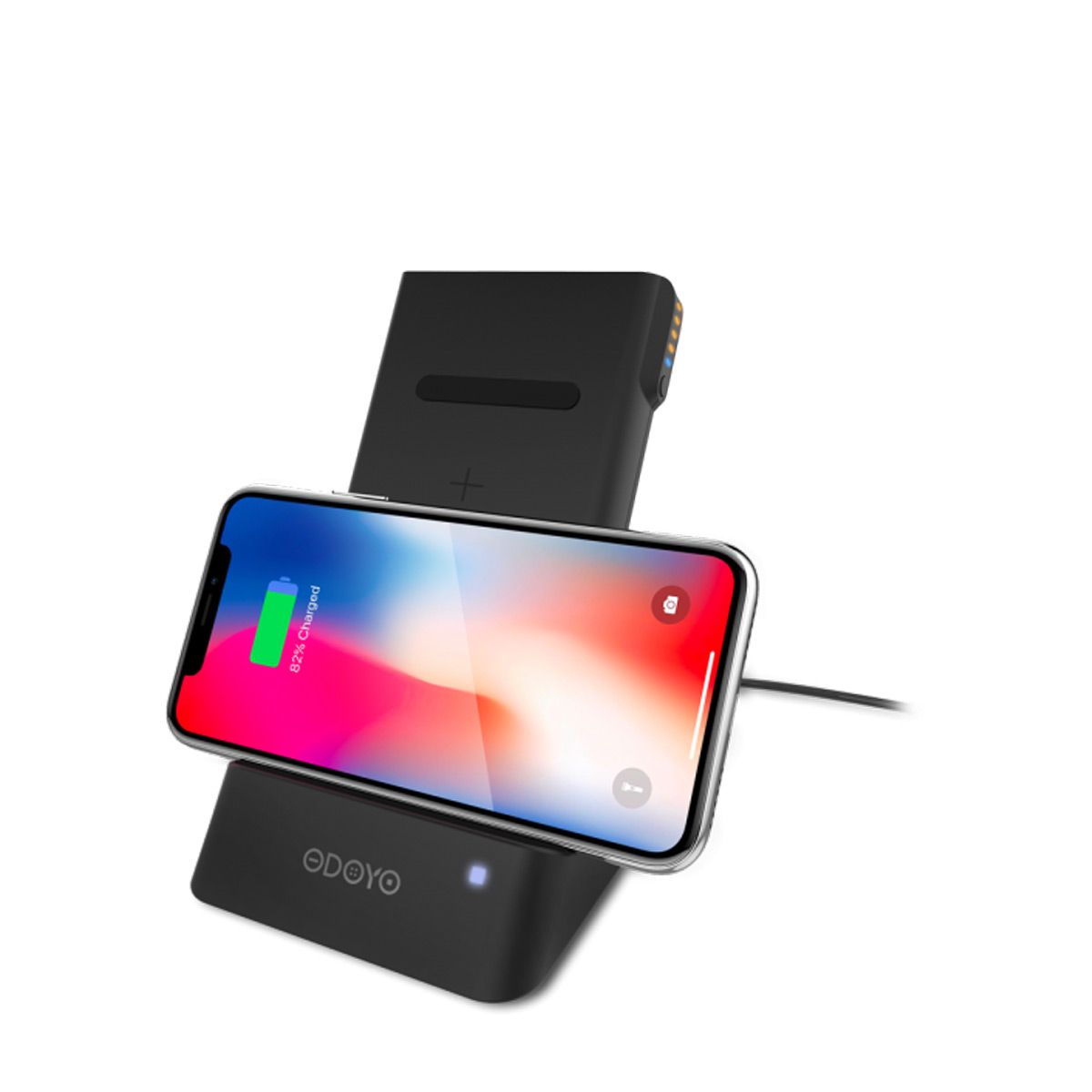 Odoyo - Wireless Charging Dock AND Portable Battery Pack 6000mAh/22.2Wh - Black
