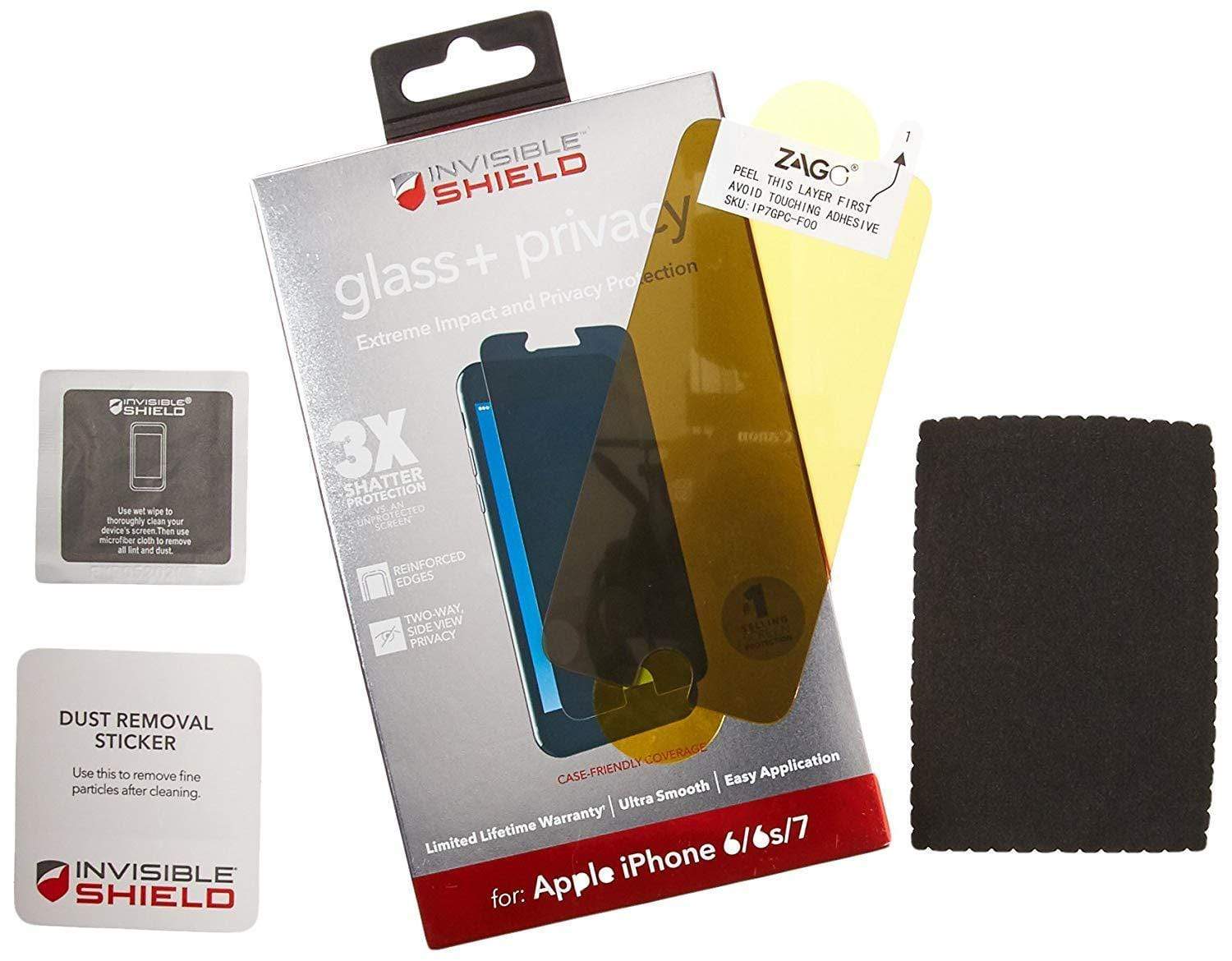 واقي شاشة زجاجي شفاف من زاج لهاتف آيفون 8 و7 و6s و6