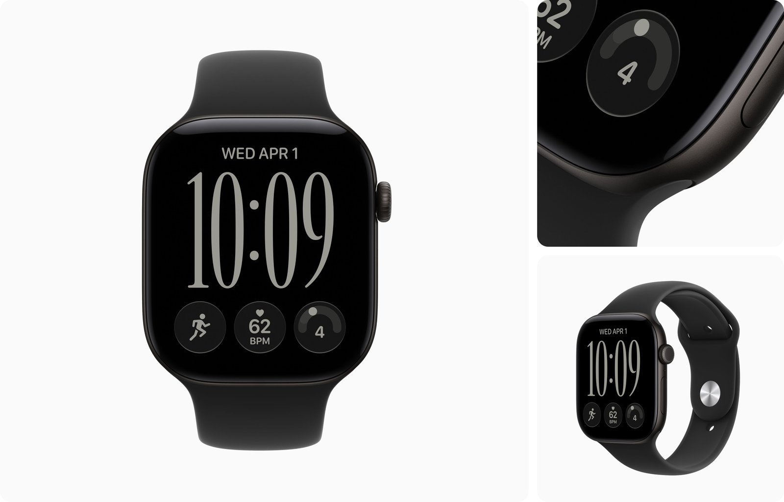 Apple Watch Series 12 GPS + Cellular 42mm Black Aluminium with Black Sport Band - M/L