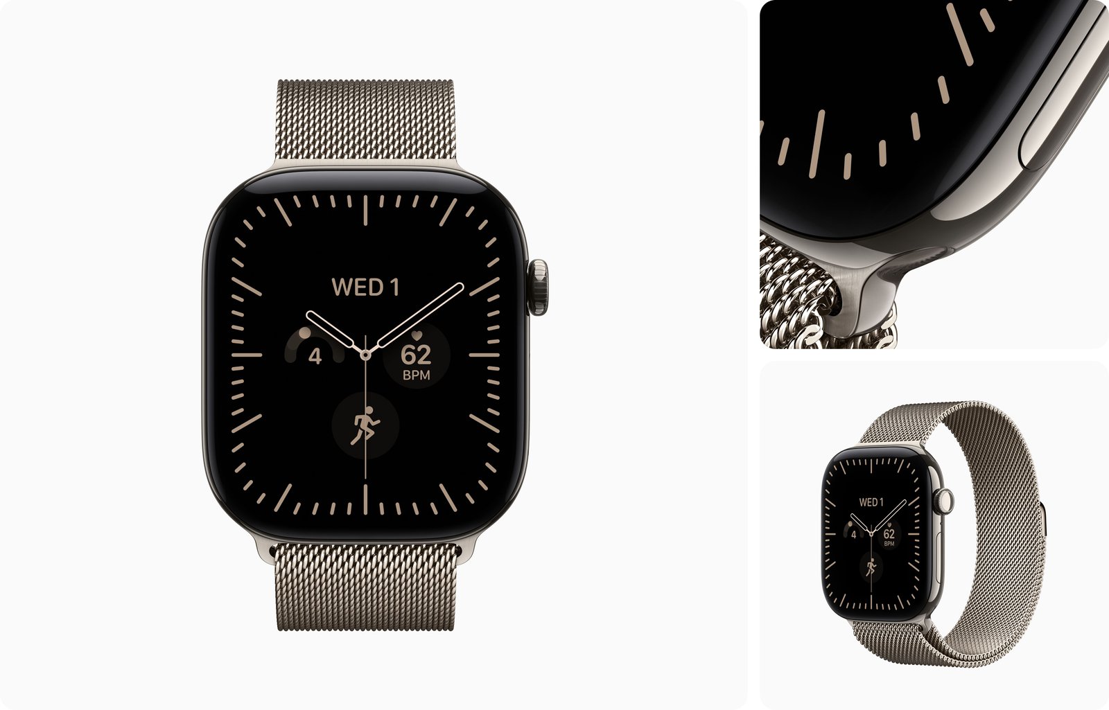Apple Watch Series 12 GPS + Cellular 42mm Natural Titanium with Natural Milanese Loop - One Size