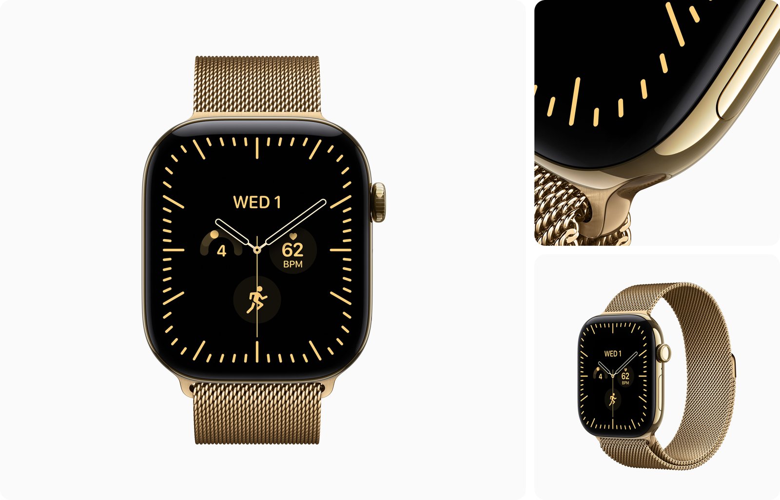 Apple Watch Series 12 GPS + Cellular 42mm Radiant Gold Titanium with Radiant Gold Milanese Loop - One Size