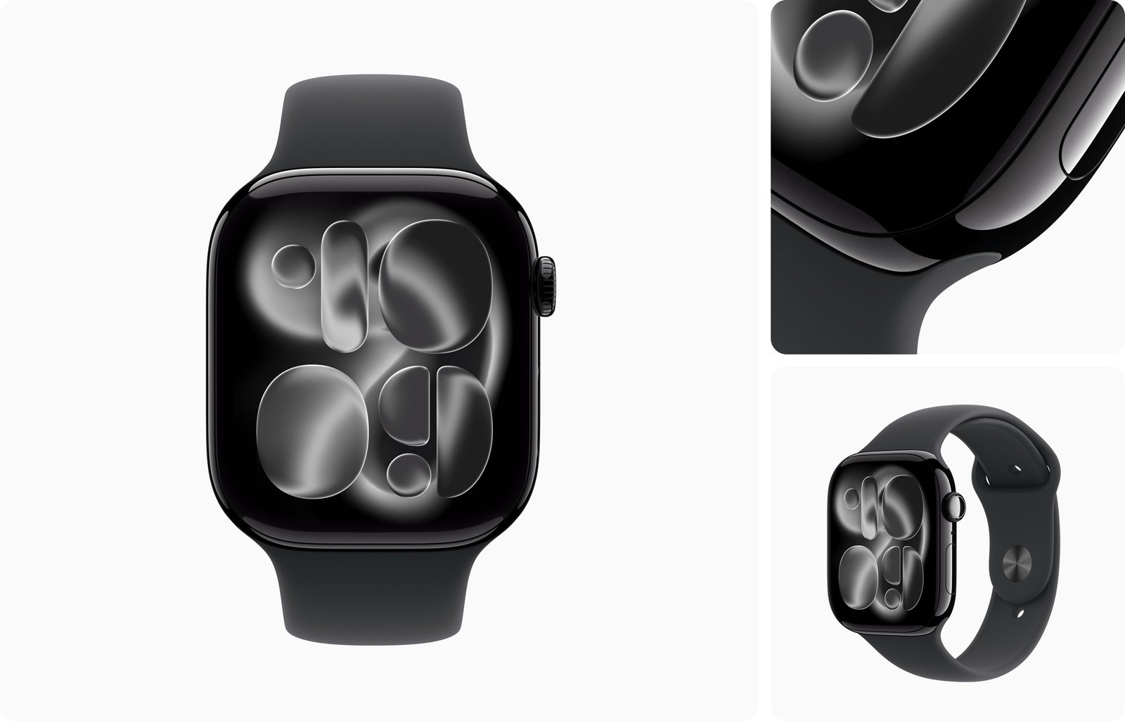 Apple Watch Series 11 GPS + Cellular 42mm Jet Black Aluminium Case with Black Sport Band - M/L