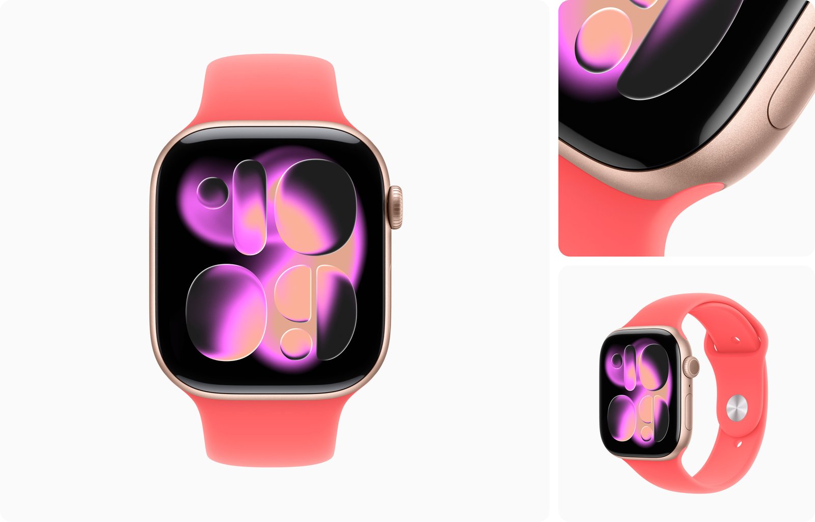 Apple Watch Series 11 GPS + Cellular 42mm Rose Gold Aluminium Case with Light Blush Sport Band - M/L