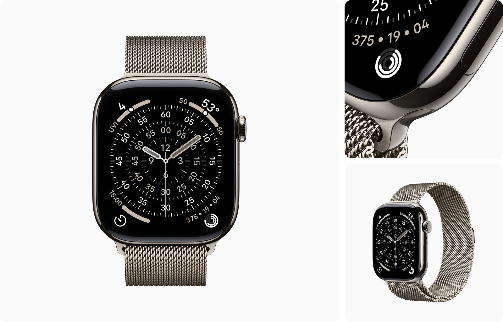 Apple Watch Series 11 GPS + Cellular 42mm Natural Titanium Case with Natural Milanese Loop