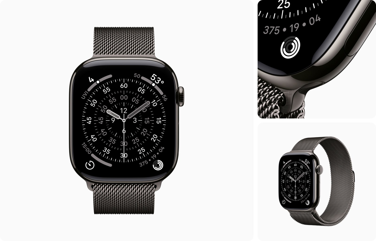 Apple Watch Series 11 GPS + Cellular 42mm Slate Titanium Case with Black Sport Band - M/L