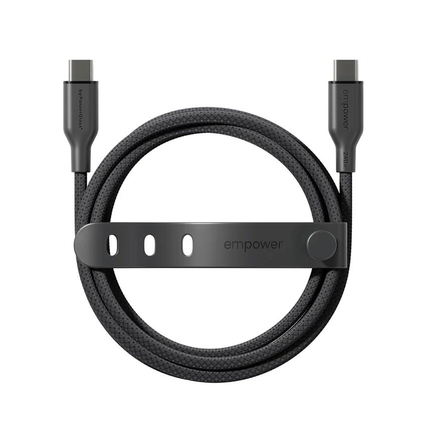 Empower by PanzerGlass® Racing USB-C to USB-C Cable | 240W | USB 2.0 | 2M | Space Black