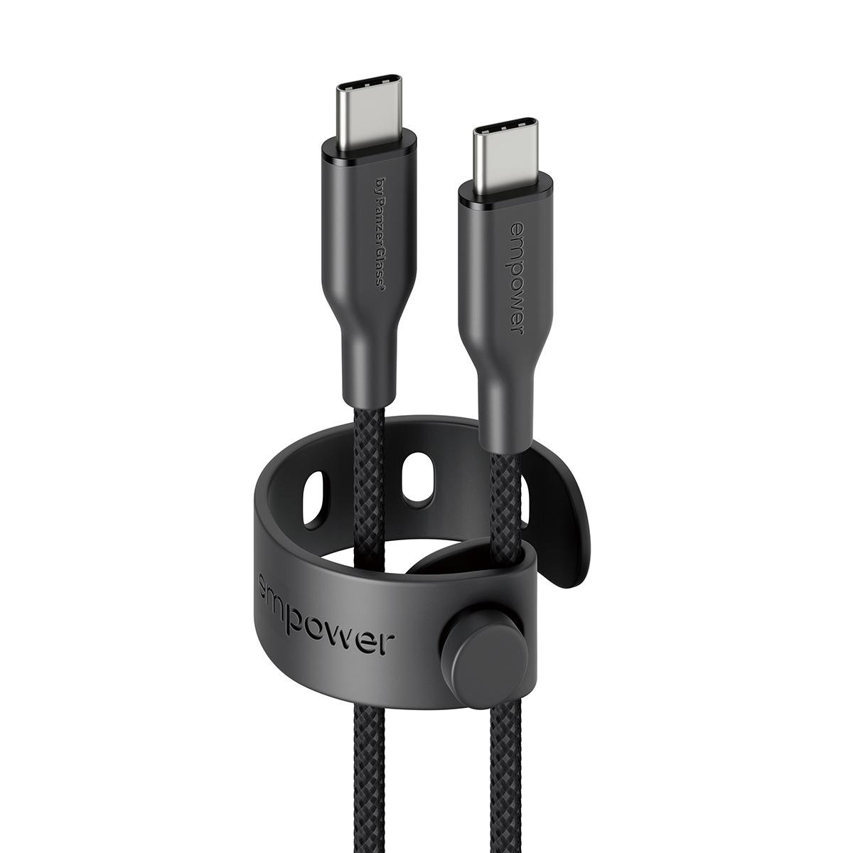 Empower by PanzerGlass® Racing USB-C to USB-C Cable | 60W | USB 2.0 | 2M | Space Black