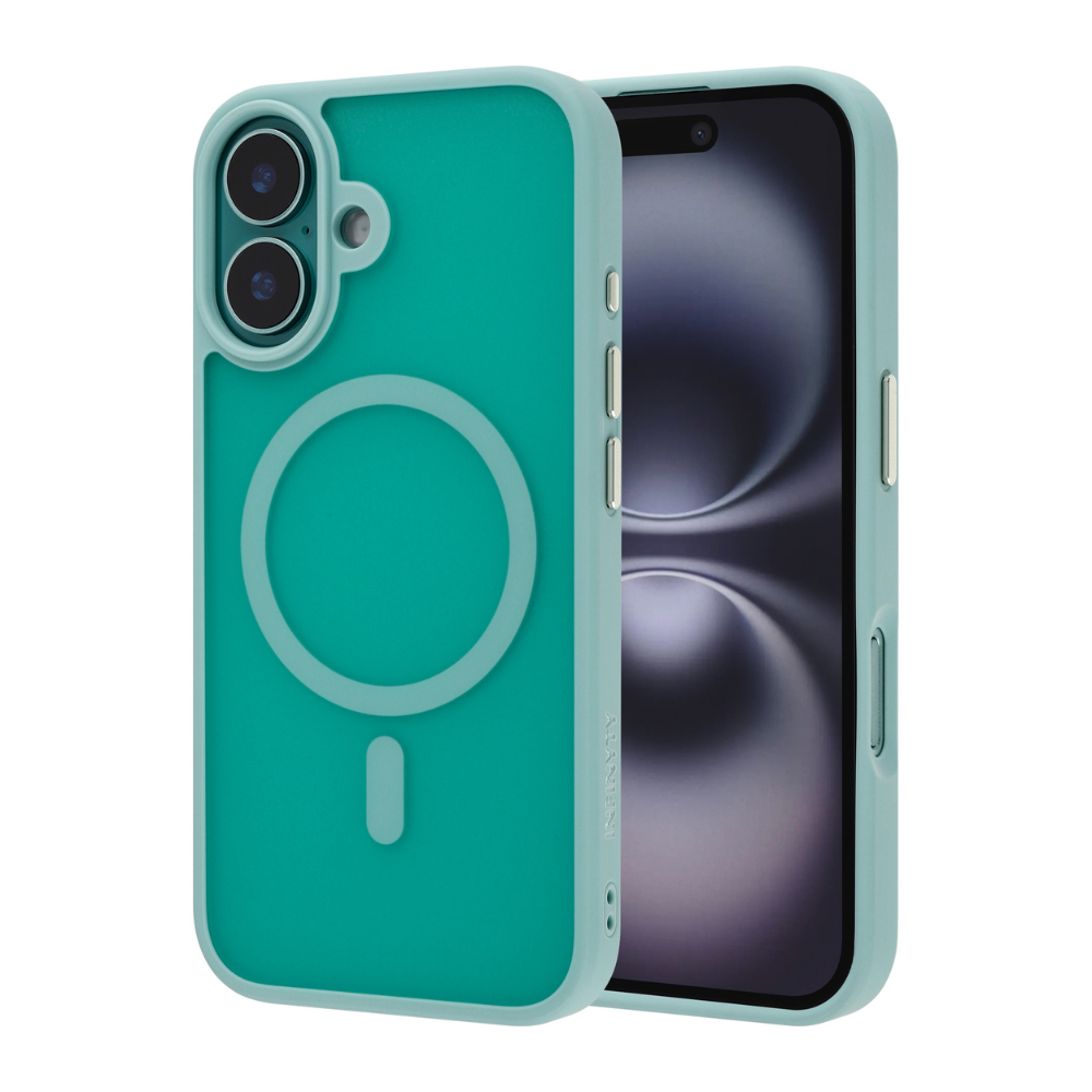 INFINYTY GLE006X03 Matt Frosted Soft Touch Case Gleam iPhone16 Plus Teal