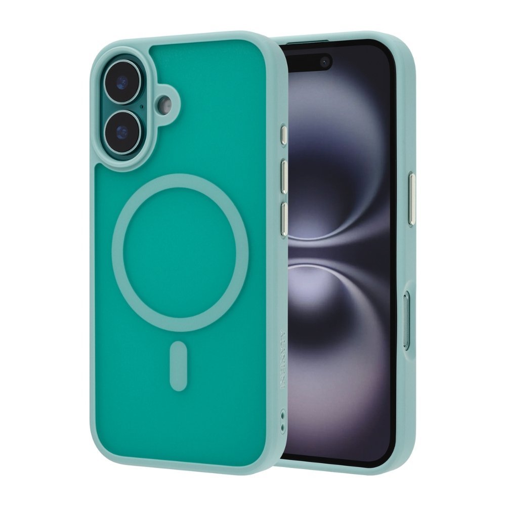 INFINYTY GLE006X04 Matt Frosted Soft Touch Case Gleam iPhone 16 Teal