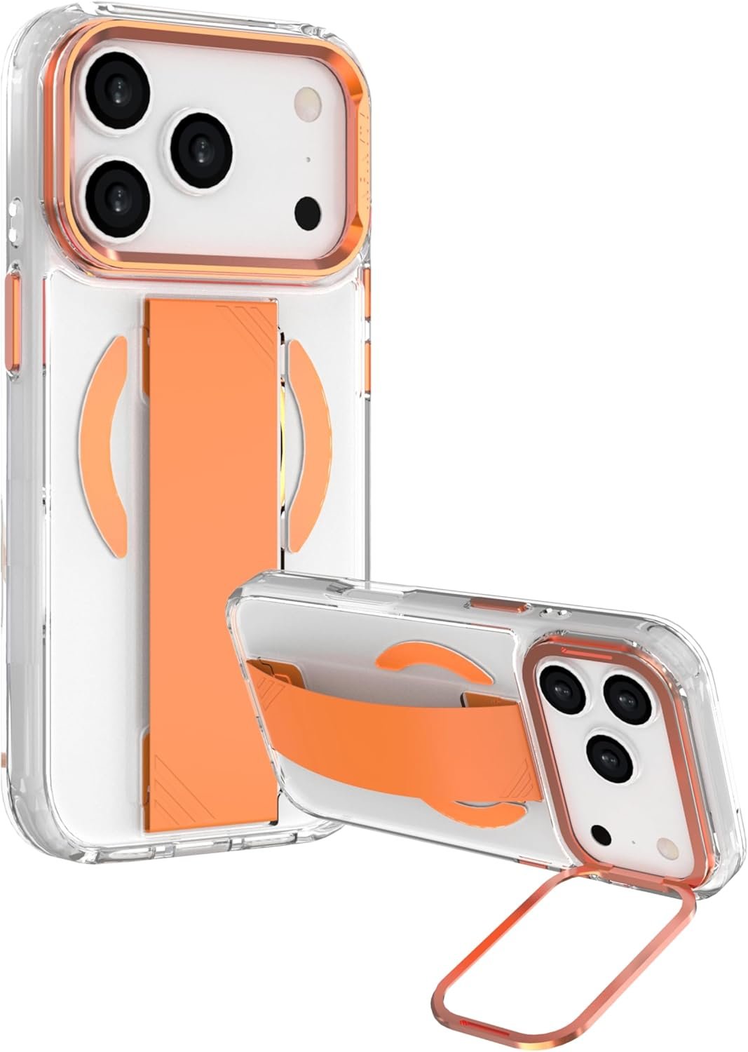 INFINYTY GRY017X17 Clear Case with Grip & Stand iPhone 17 Pro Max Orange