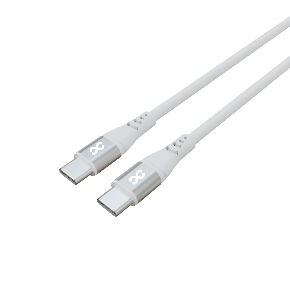 INFINYTY MWSLCCW NextGen Silicone Fast USB C to C Cable 100W 1m White