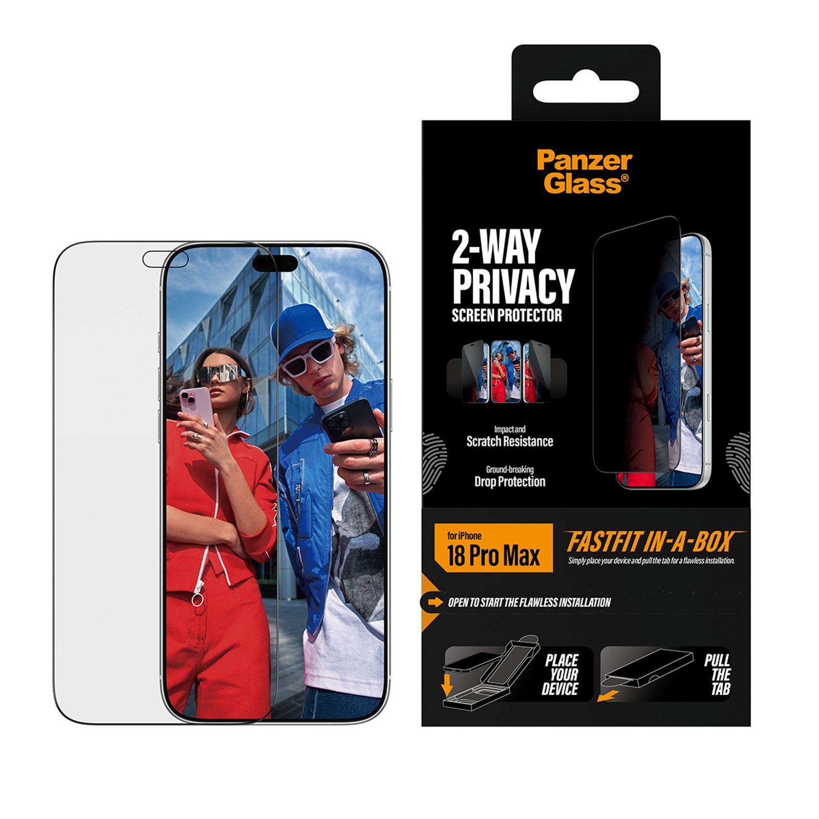 PG Apple iPhone 2026 Pro Max UWF Privacy w. Fastfit in-a-box Screen protector