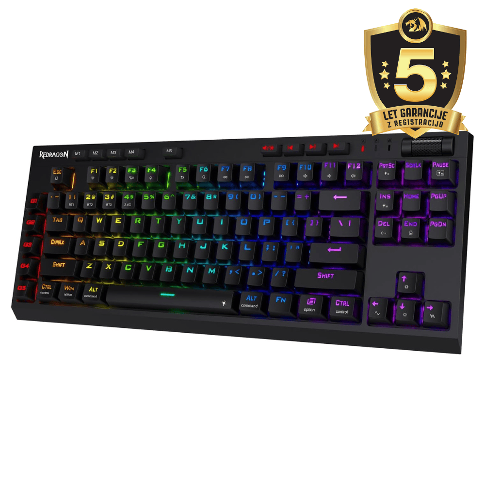 Redragon K596 Vishnu Wireless/Wired RGB Mechanical Full Size Keyboard Wrist Rest Red Switches | K596RGB-PRO-RED
