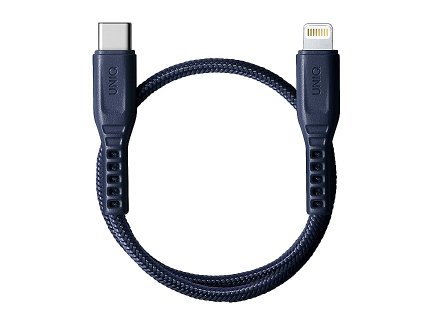 Uniq Flex USB-C to Lightning Strain Relief Cable 30cm - Indigo Blue